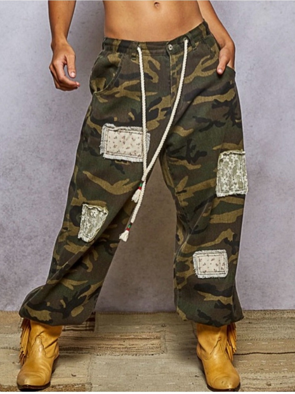 NEW Boho GirLie SPECIAL PRICE :Bestseller Camouflage Patchwork Lounge Pants